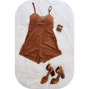 Suede romper